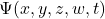 \Psi(x, y, z, w, t)