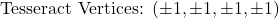 \text{Tesseract Vertices: } ( \pm1, \pm1, \pm1, \pm1 )